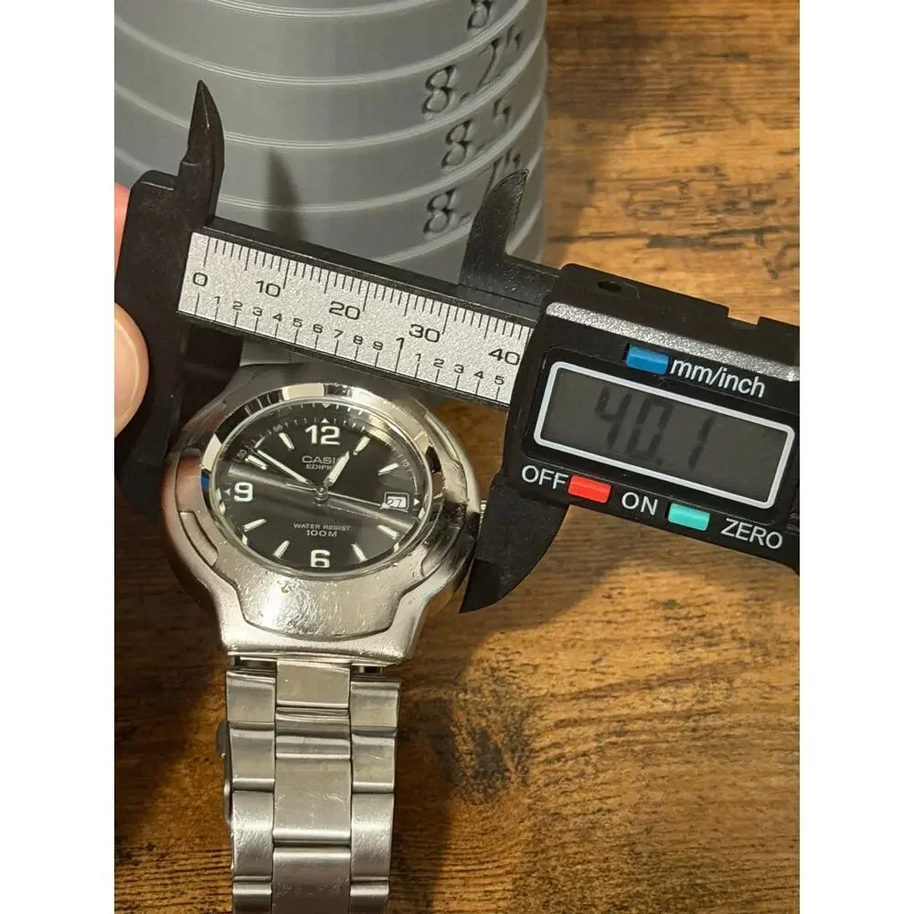 Casio Edifice EF-104 Black Dial Stainless Steel 100M Men’s Quartz Watch